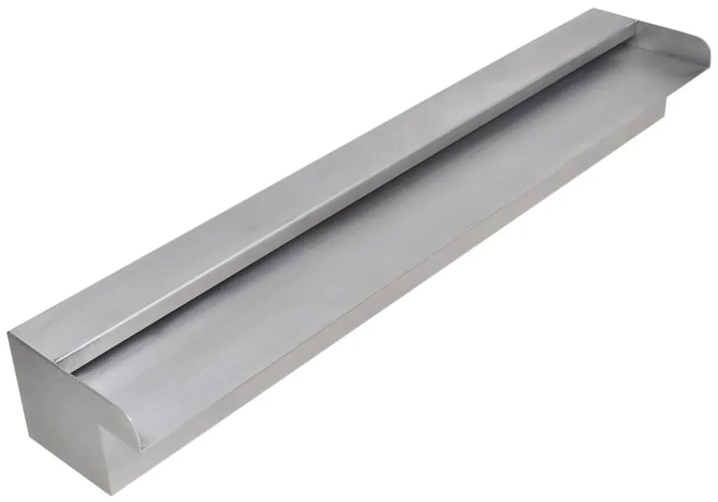 vidaXL Fonte para piscina retangular 60 cm aço inoxidável