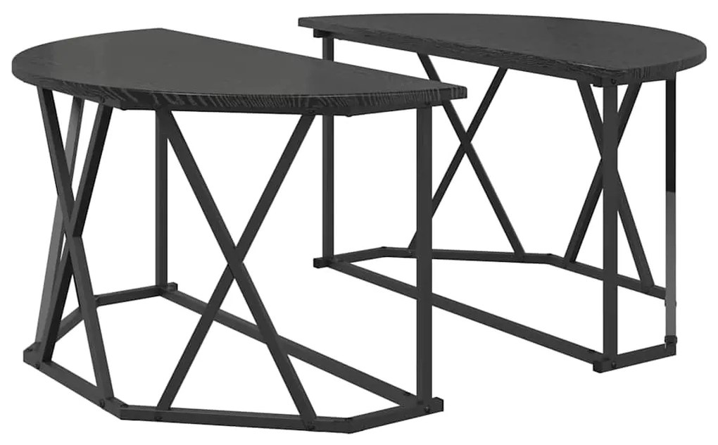 Mesa de Centro vidaXL Preta de Carvalho 80x80x42 cm em Madeira de Enge