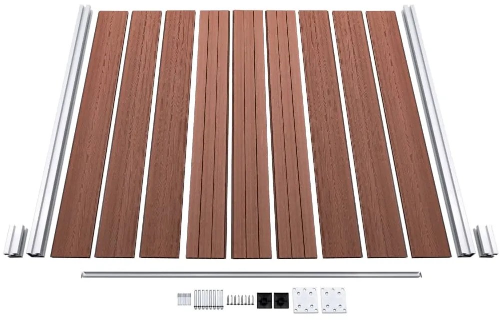 Painel de vedação para jardim 1564x186 cm WPC castanho