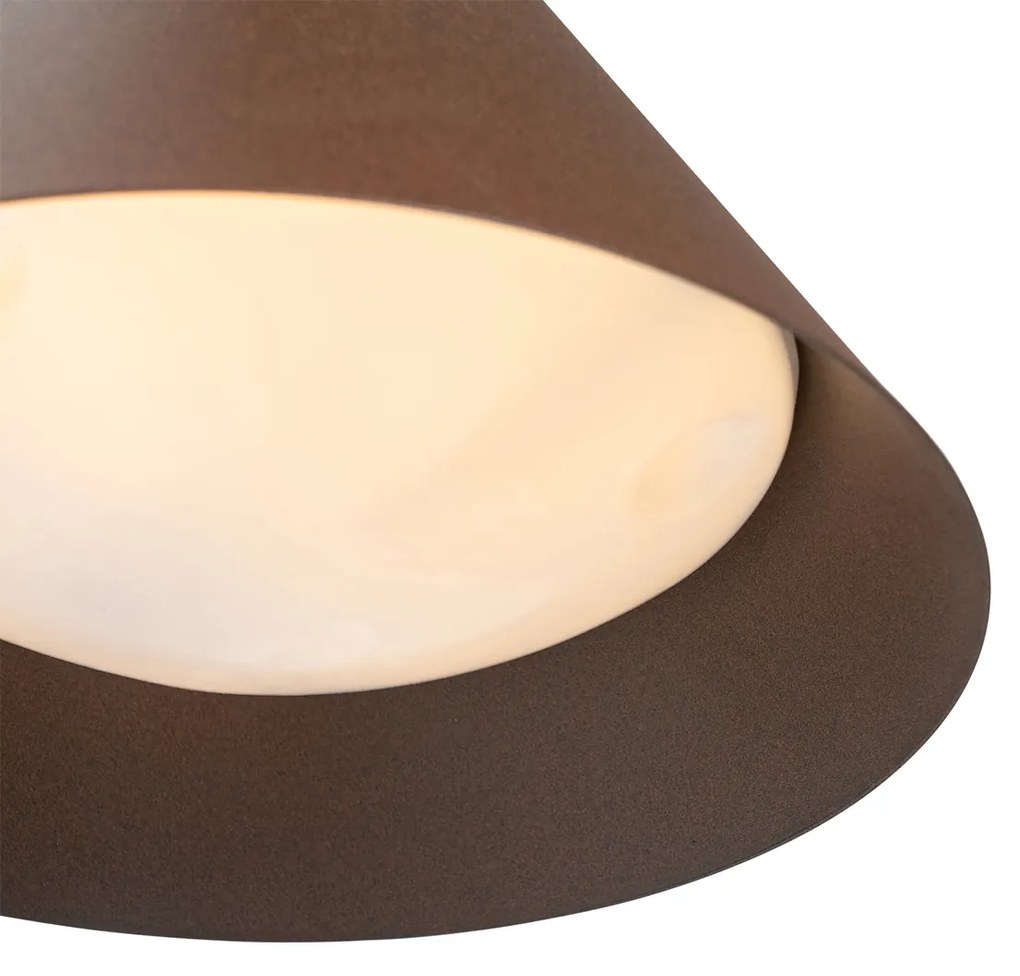 Candeeiro de parede exterior industrial castanho ferrugem cone IP44 - Natas Industrial