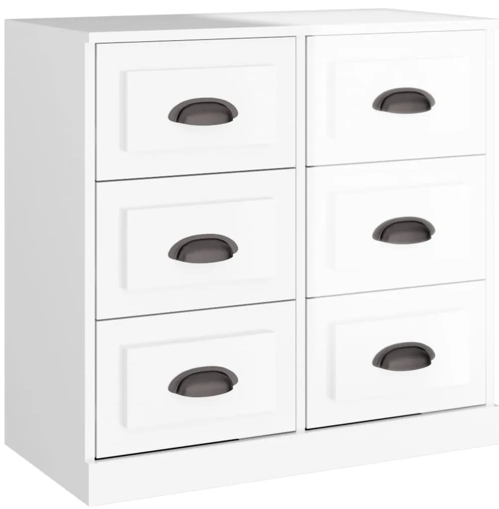 Aparadores 2 pcs derivados de madeira branco brilhante