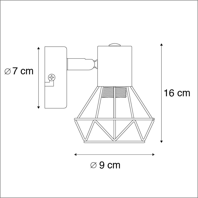 Conjunto de 2 focos art déco de latão giratórios e inclináveis - Mosh 1 Moderno