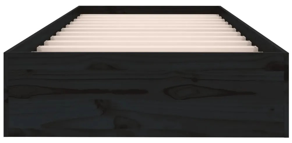 Estrutura cama pequena solteiro 75x190 cm madeira maciça preto