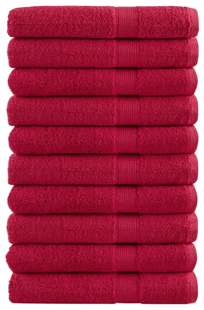 Toalhas premium SOLUND 10 pcs 100x200 cm 600 gsm vermelho