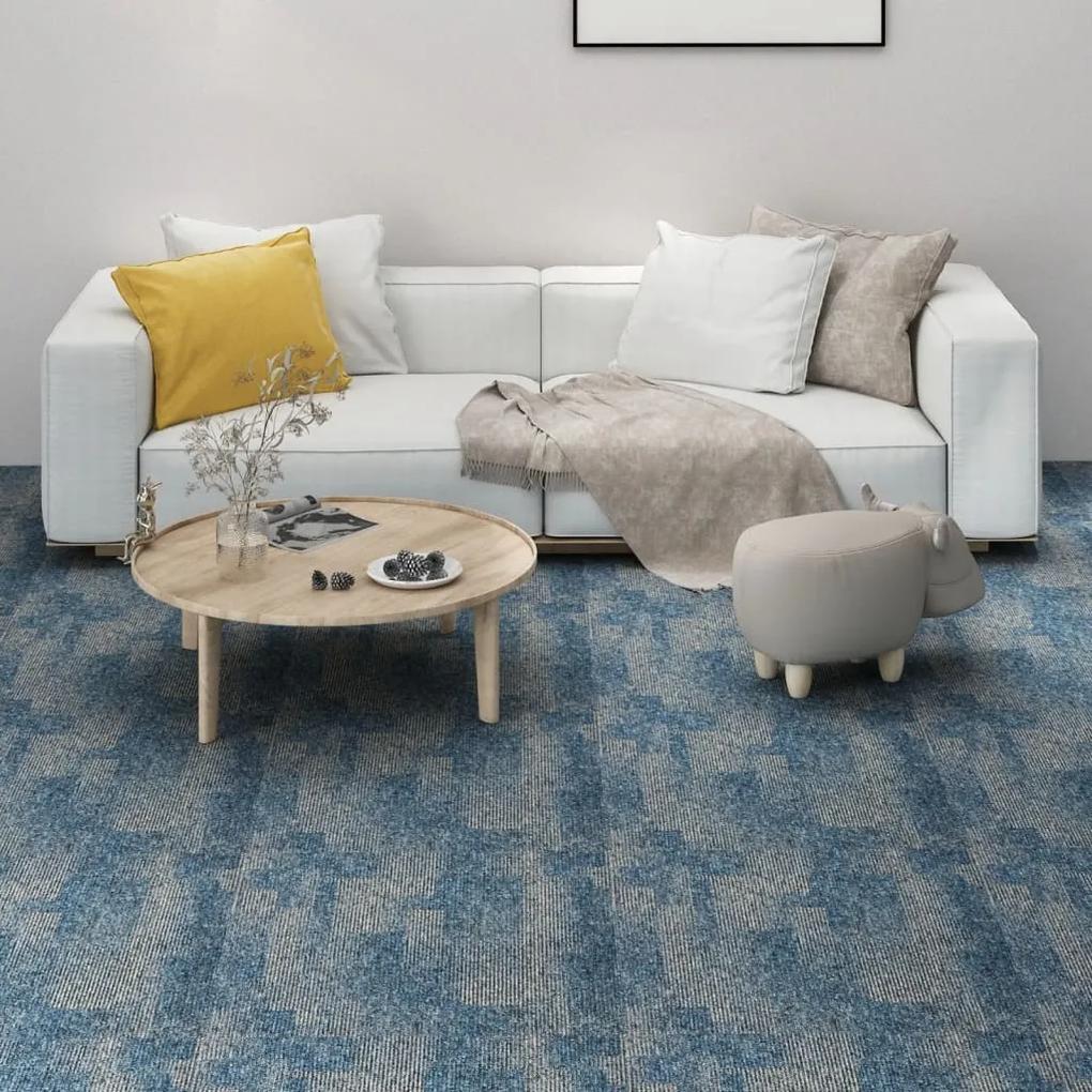 331488 vidaXL Ladrilhos de carpete para pisos 20 pcs 5 m² azul-claro