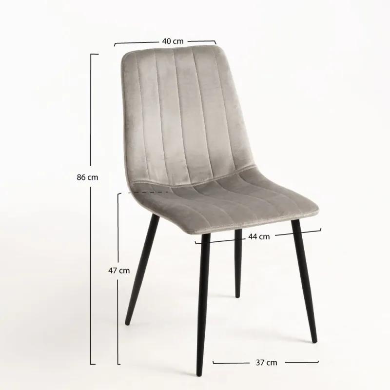 Cadeira Liny Veludo - Cinza