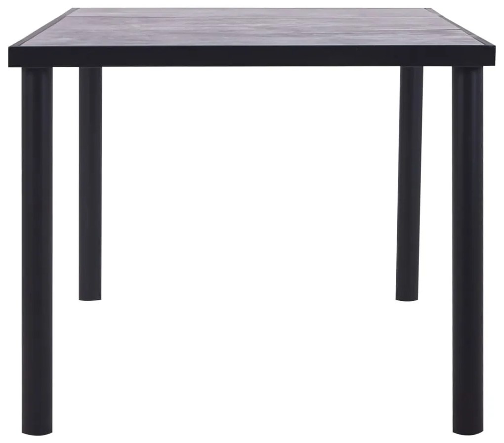 Mesa de jantar 200x100x75 cm MDF preto e cinzento cimento