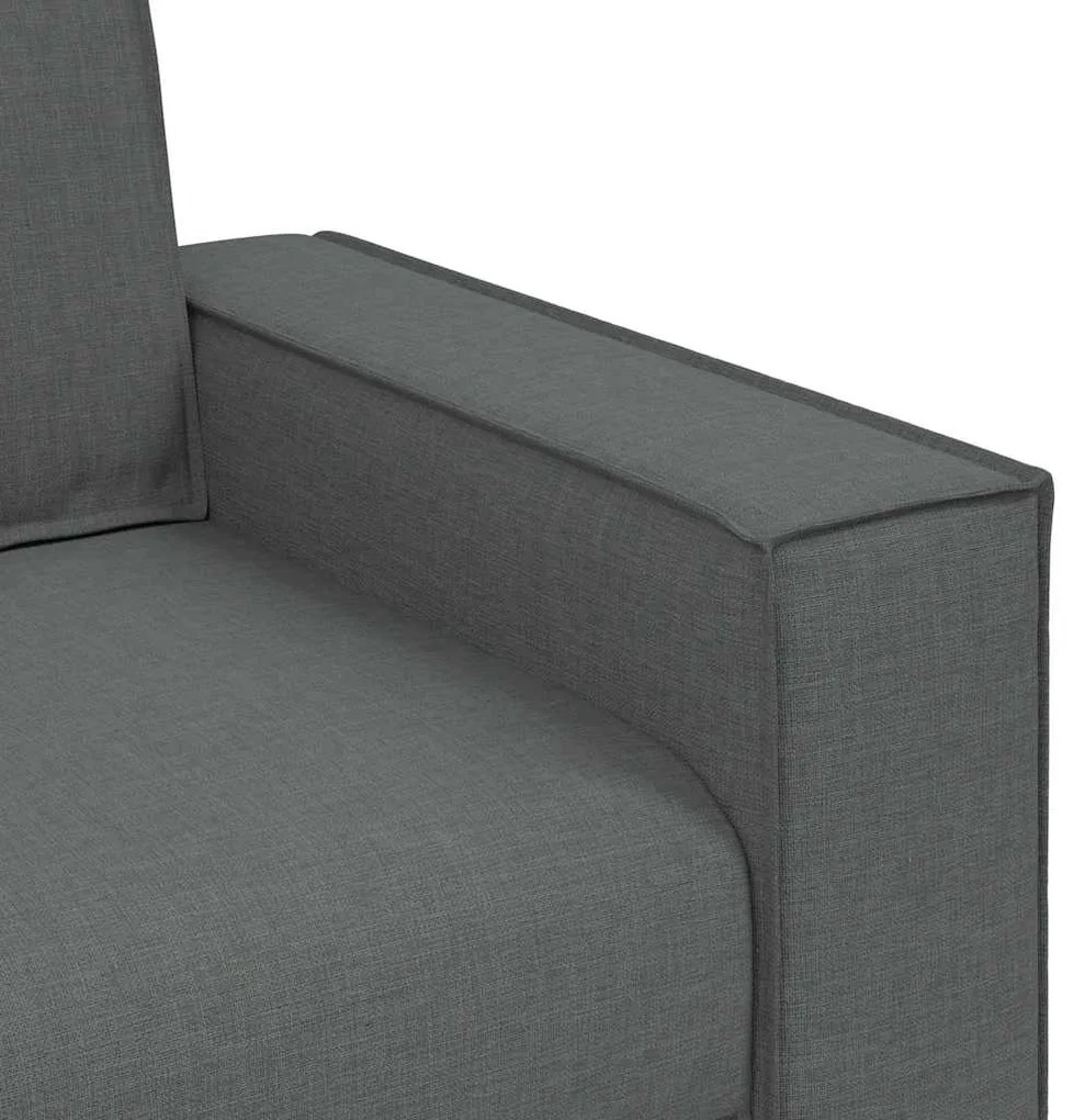 Sofá de 2 lugares cinza escuro 140 cm tecido