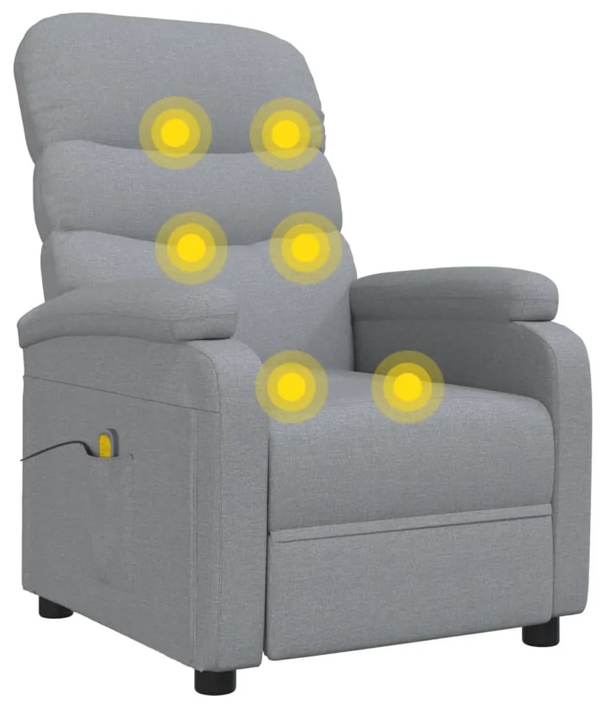 Poltrona de massagens tecido cinzento-claro