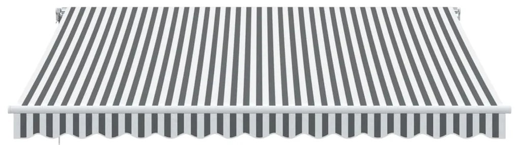 Toldo retrátil automático com LED 400x350 cm antracite/branco