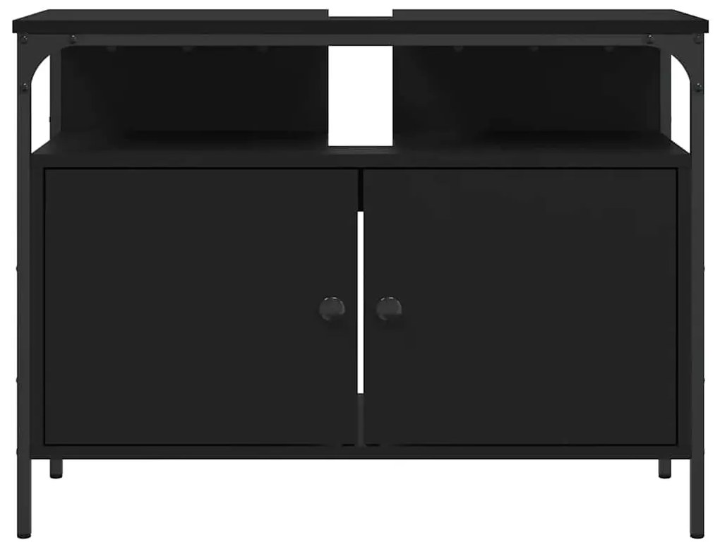 Móvel para lavatório 80x30x60 cm derivados de madeira preto