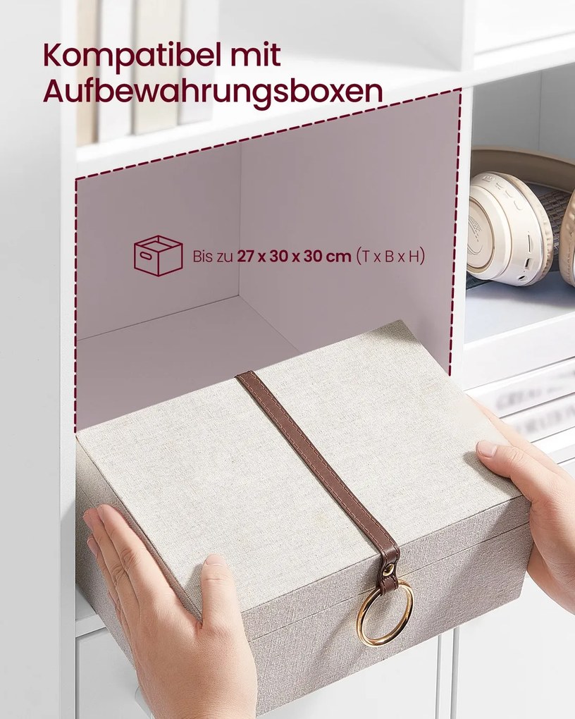 Estante com 4 prateleiras e 2 compartimentos 29 x 65,8 x 130 cm com portas em branco