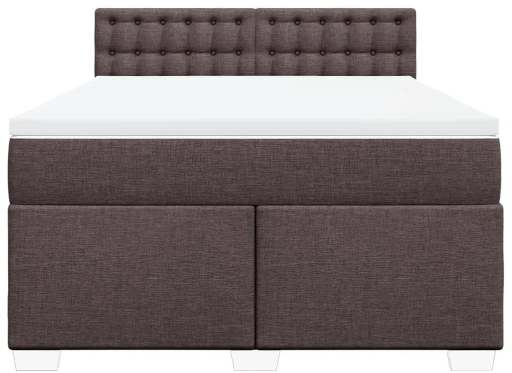 Cama com molas/colchão 140x200 cm tecido castanho-escuro