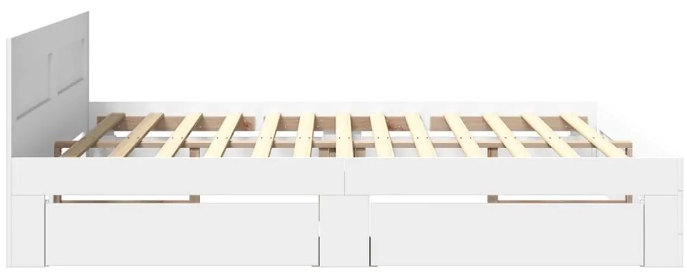 Estrutura de cama c/ cabeceira sem colchão 200x200 cm branco