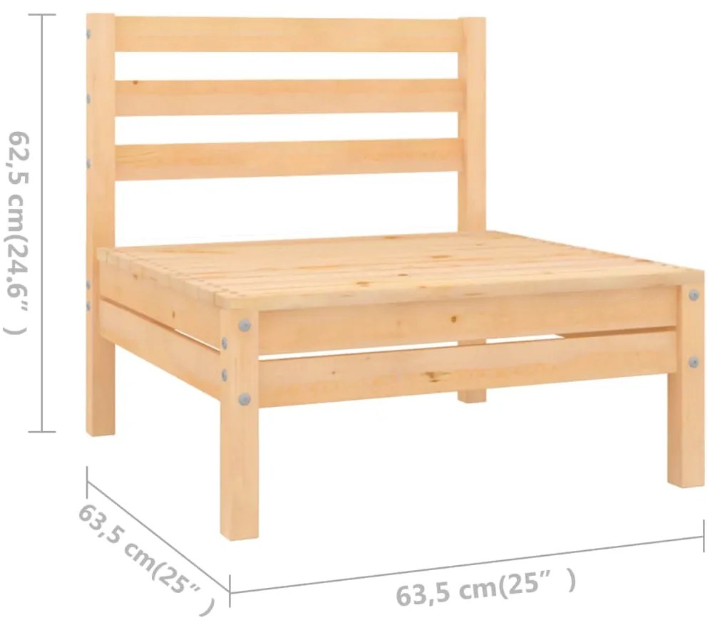 8 pcs conjunto lounge de jardim pinho maciço