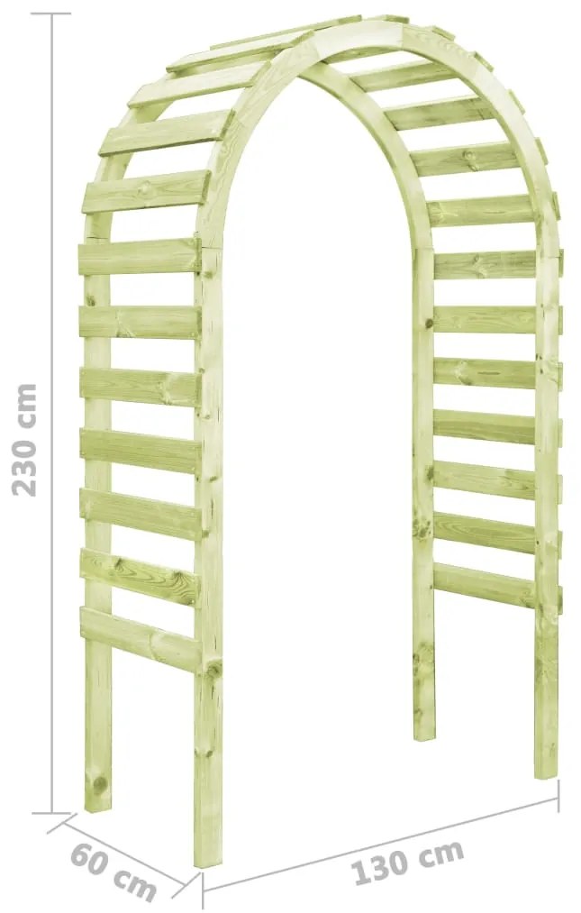 Pérgola de jardim 130x60x230 cm madeira de pinho impregnada