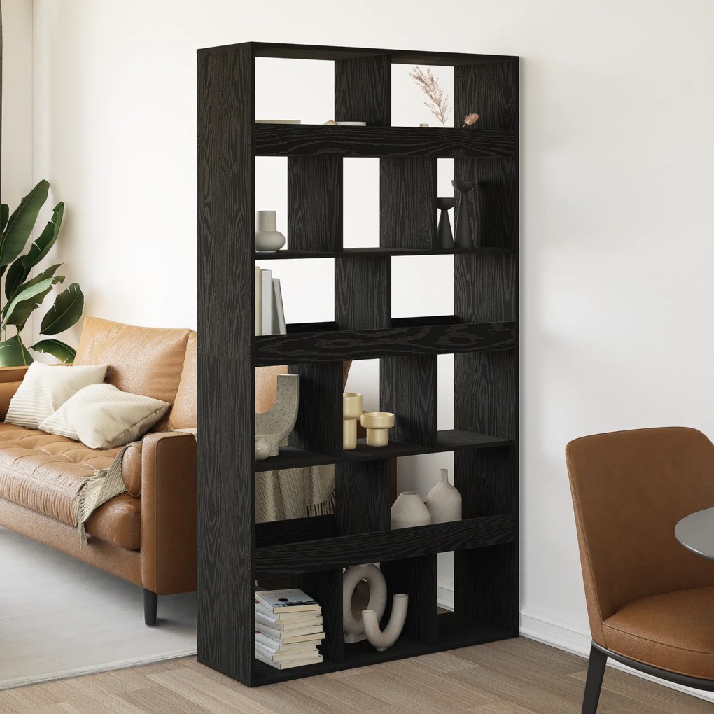 vidaXL Divisória de Ambiente 2 pcs Carvalho preto 100x33x187,5 cm Madeira engenheirada