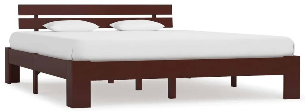 Estrutura de cama 180x200 cm pinho maciço castanho-escuro