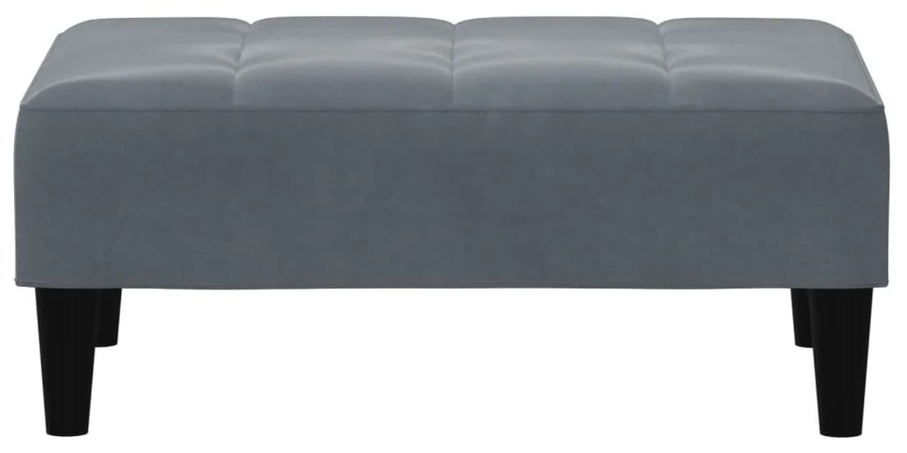 Sofá-cama 2 lugares c/ apoio de pés veludo cinzento-escuro