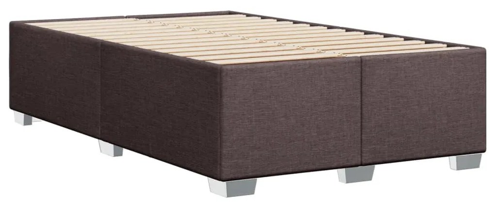 Cama boxspring com colchão 120x190 cm tecido castanho-escuro