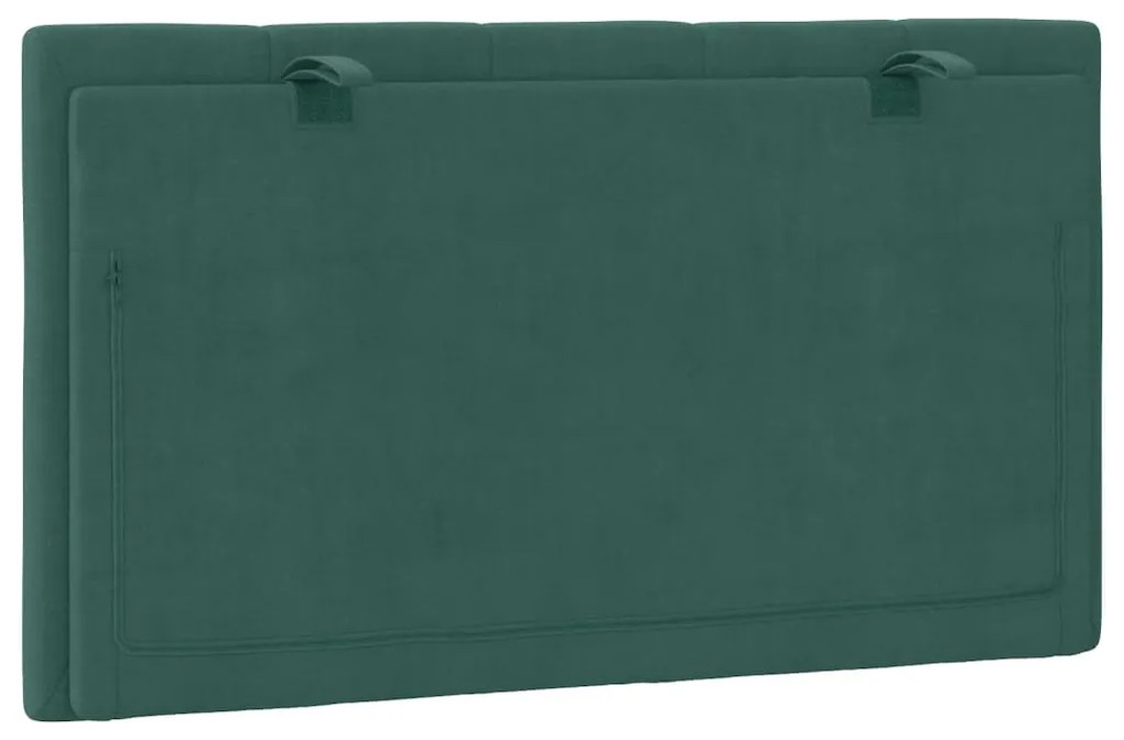 Almofadão de cabeceira 90 cm veludo verde-escuro