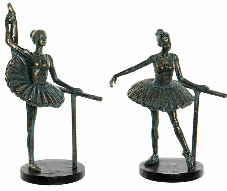 Figura Decorativa DKD Home Decor Bailarina Ballet Resina (2 pcs) (15 x 11 x 22 cm)