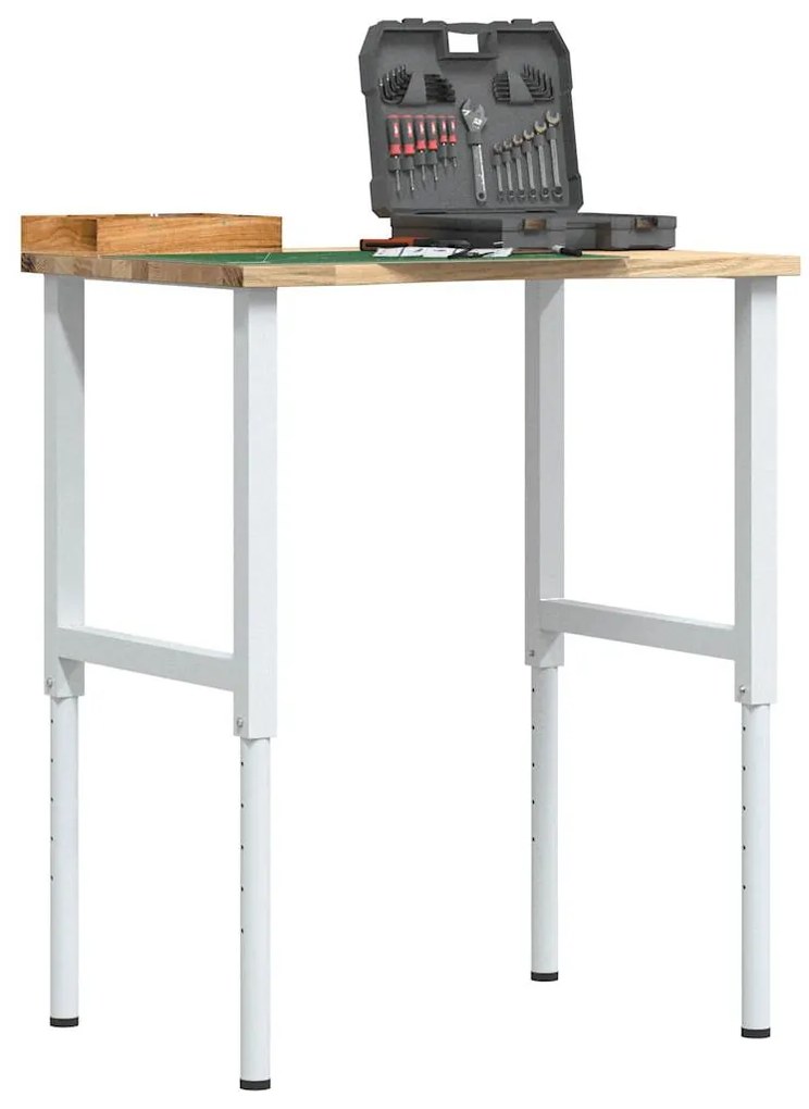 vidaXL Bancada 80x60x(71,5-98) cm madeira carvalho maciça