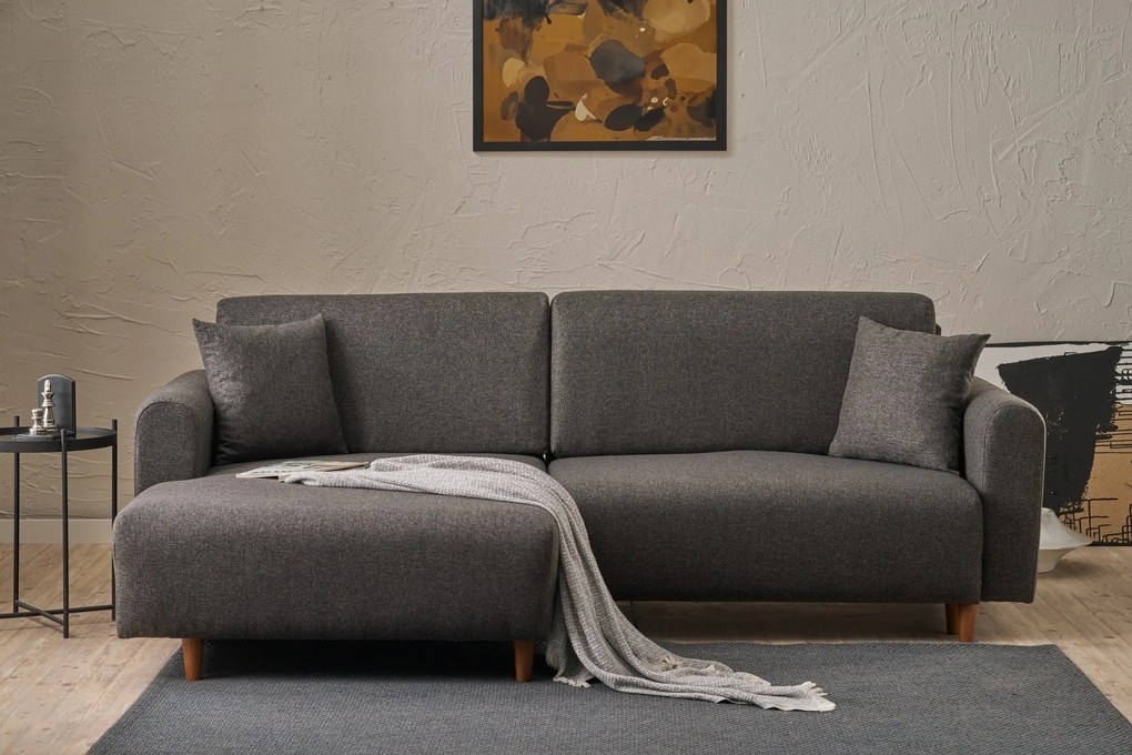 Sofá-Cama de Canto Mane – Antracite – 246x85x160 cm
