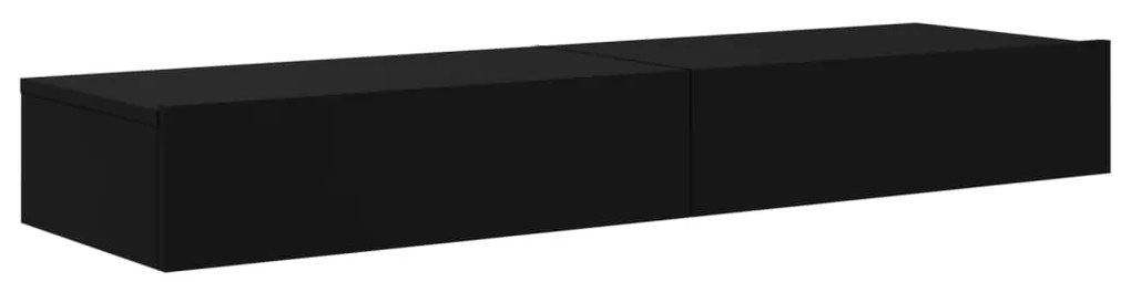 Móveis de TV com luzes LED 2 pcs 60x35x15,5 cm preto