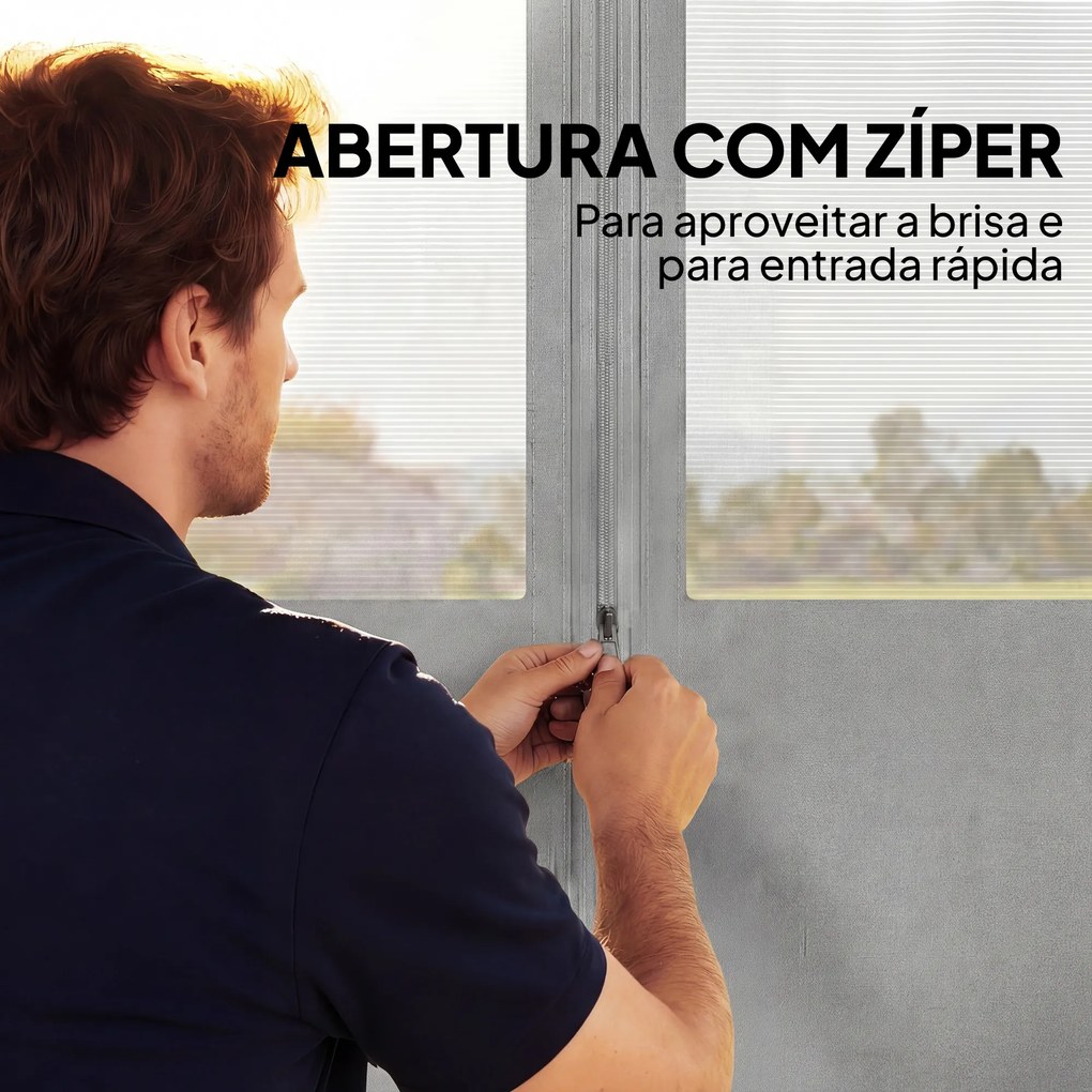 4 Paredes Laterais para Tenda (NÃO INCLUIDA) 3x3 m Laterais de Tenda com 8 Janelas Proteção UV 30+ Impermeável Cinzento Claro