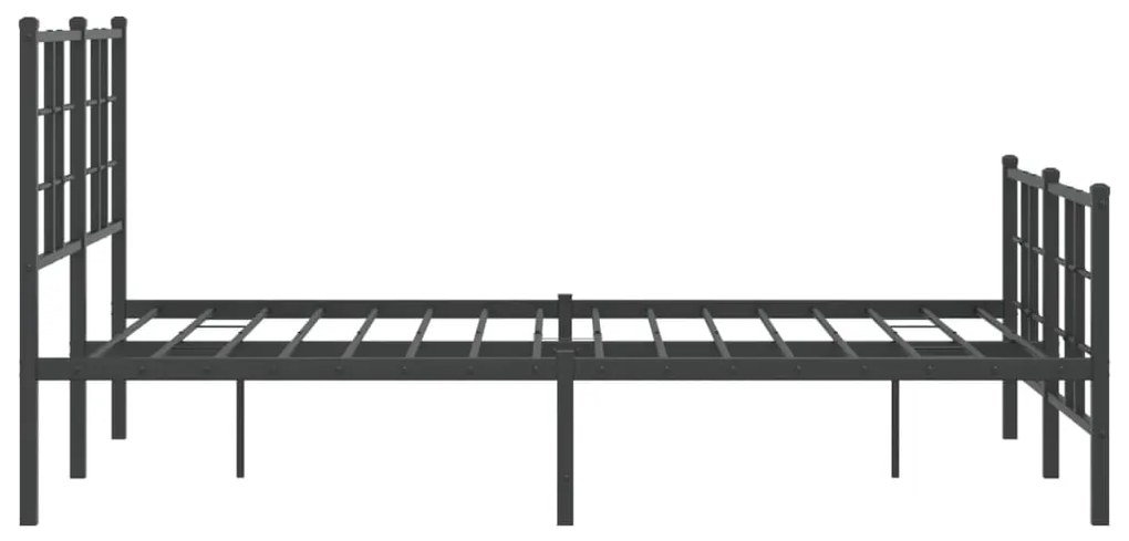 Estrutura de cama com cabeceira e pés 120x190 cm metal preto
