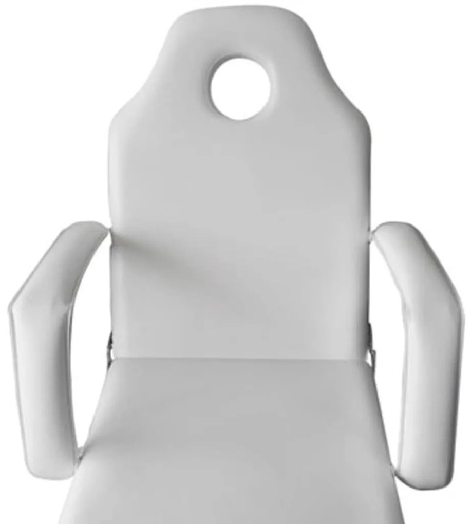 Cadeira massagem com encosto ajustável e apoio para os pés, branco