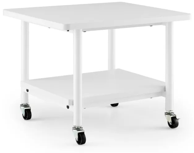 Mesa Impressora para escritório com 4 Rodas e Mecanismo Travamento com Prateleira 49 x 40 x 38 cm Branco
