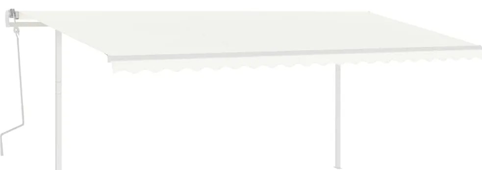 Toldo retrátil manual com postes 5x3,5 m cor creme