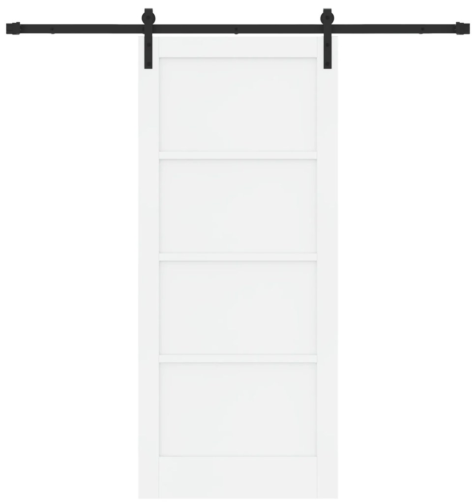 Porta Deslizante vidaXL com Conjunto de Ferragens Branca 86x198.5 cm M