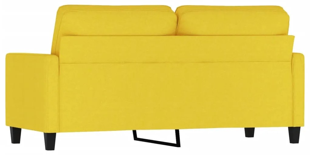 Sofá de 2 lugares 140 cm tecido amarelo-claro