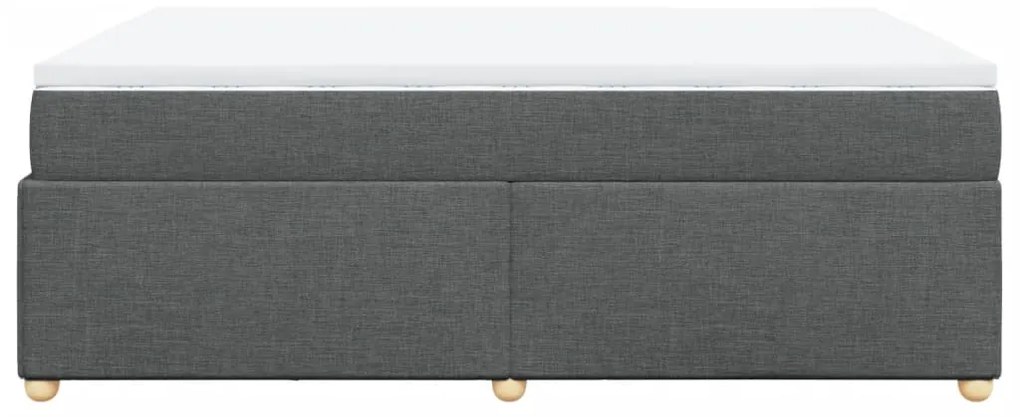 Cama com molas/colchão 140x190 cm tecido cinzento-escuro