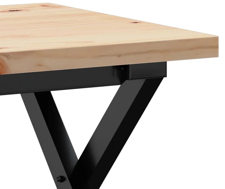 Mesa de centro estrutura em X 40x40x35,5 cm pinho/aço