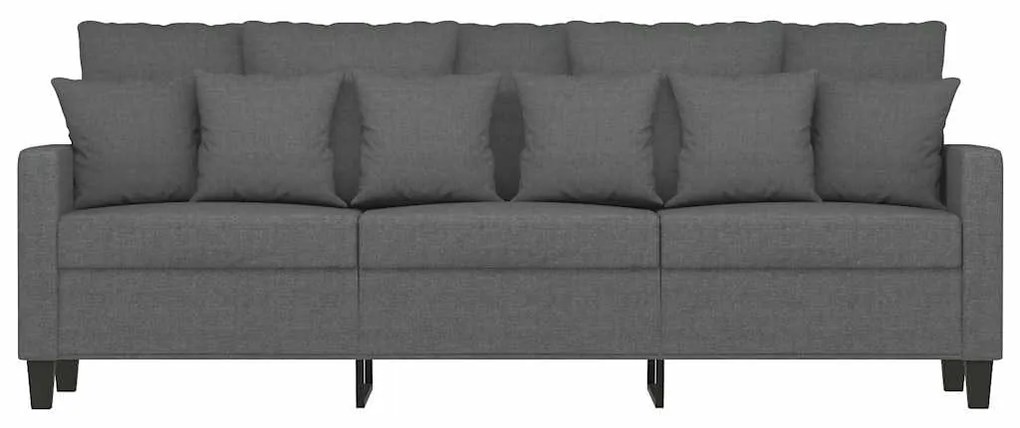 Sofá de 3 lugares 180 cm tecido cinza-escuro