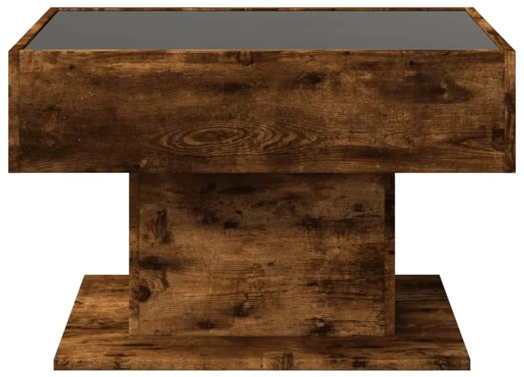 Mesa de centro c/ LEDs 70x50x45 cm derivados de madeira