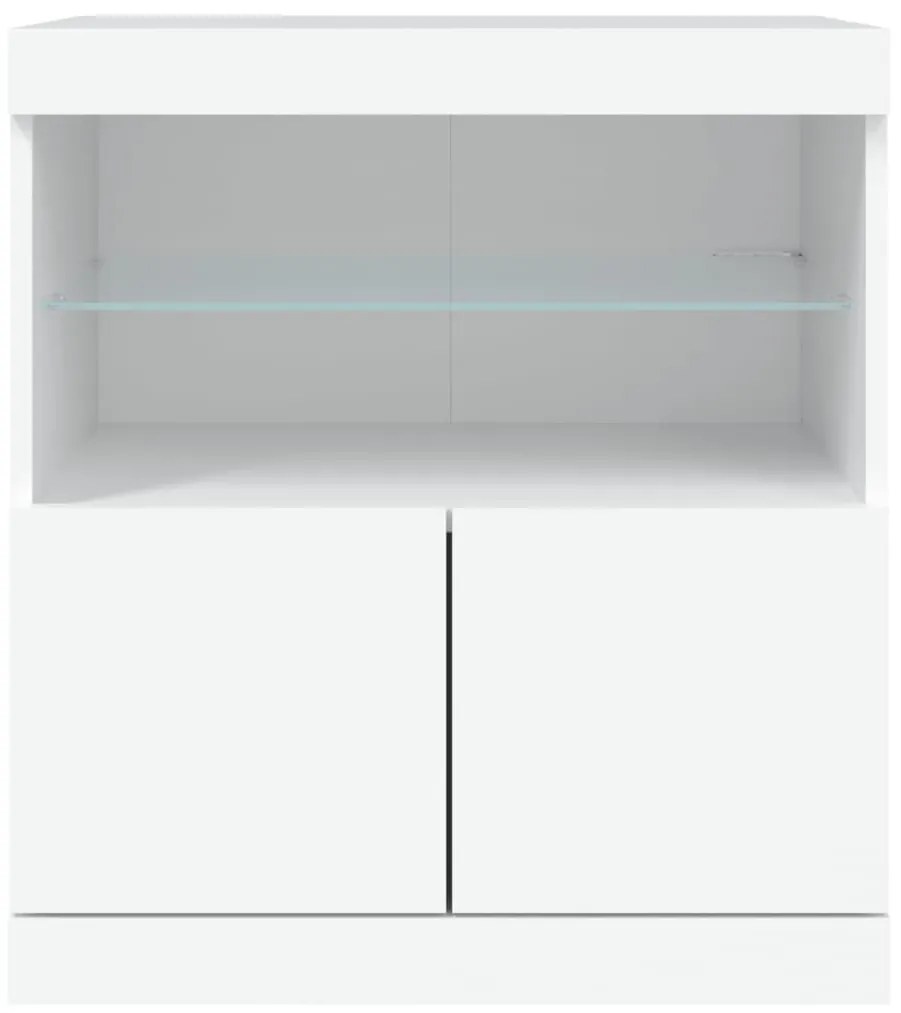 Aparador com luzes LED 60x37x67 cm branco