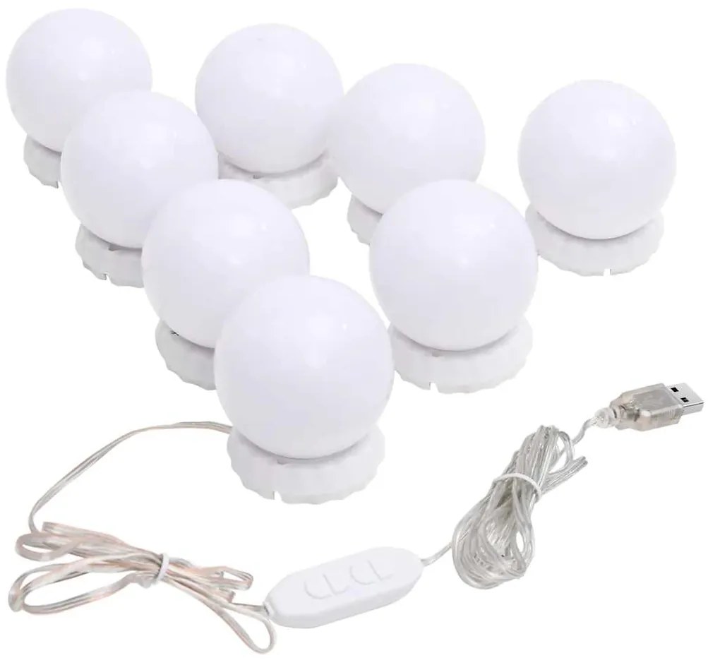 Espelho de parede sem moldura c/ luzes LED vidro retangular