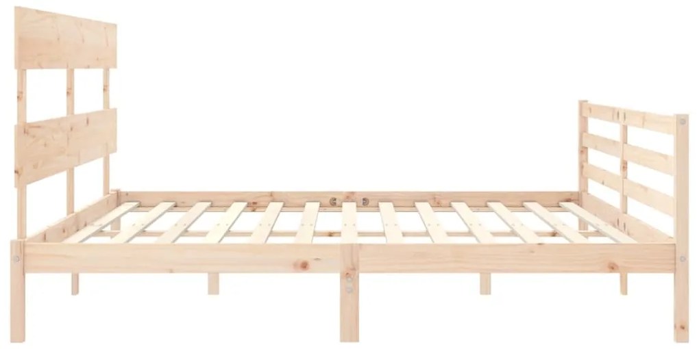 Estrutura de cama com cabeceira 200x200 cm madeira maciça