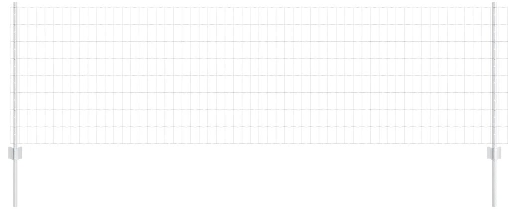vidaXL Cerca com Poste Prateado 0,8 x 10 m Aço