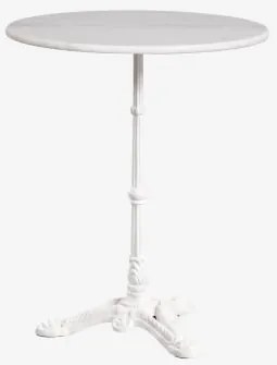 Mesa De Bar Redonda Ø60cm Em Pedra Natural Azteca Mármore Branco Guangxi - Branco Glacial - Sklum