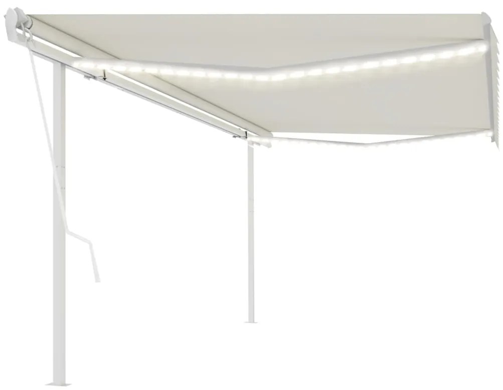 Toldo automático c/ LED e sensor de vento 5x3,5 m cor creme