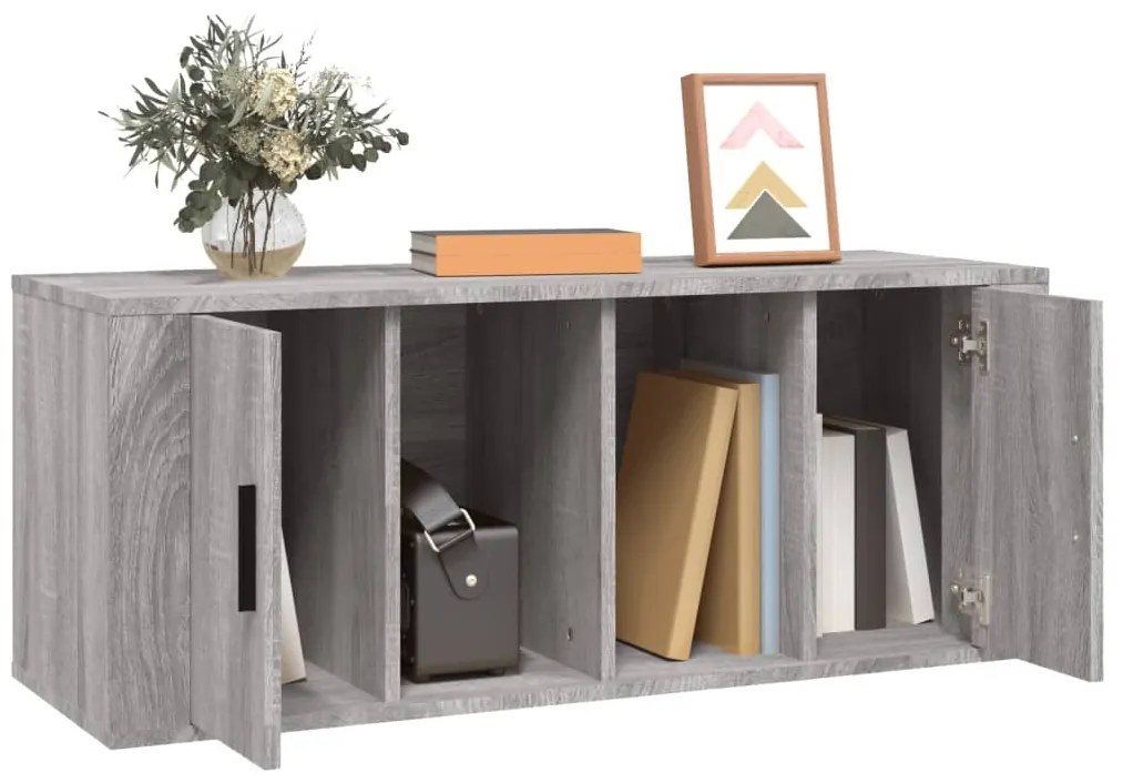 Móvel de TV 100x35x40 cm derivados de madeira cinzento sonoma