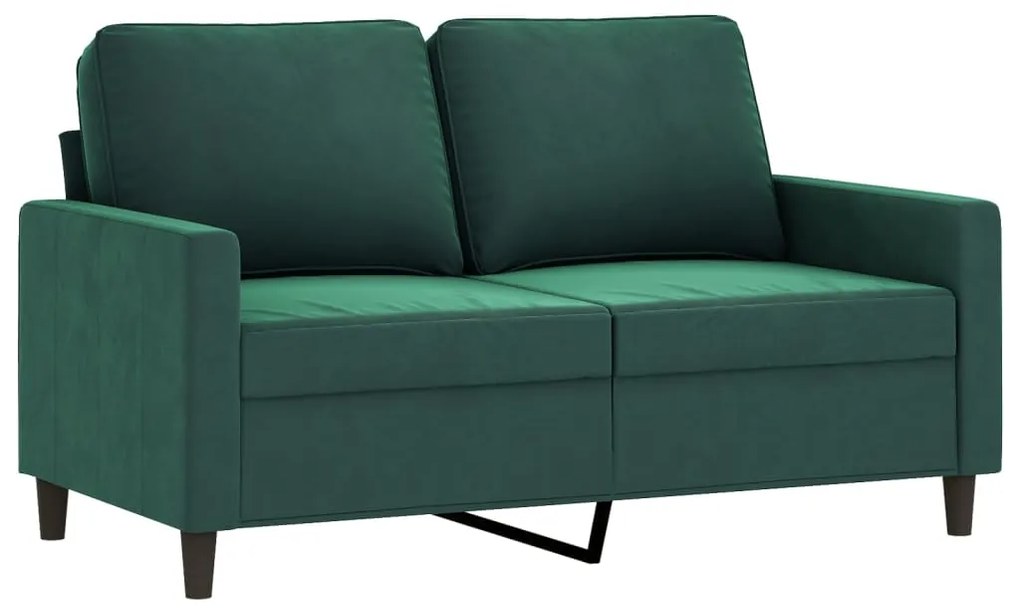 4 pcs conjunto de sofás veludo verde-escuro