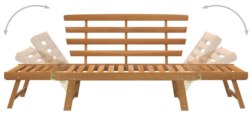 Banco de jardim 2-em-1 190 cm madeira de acácia maciça