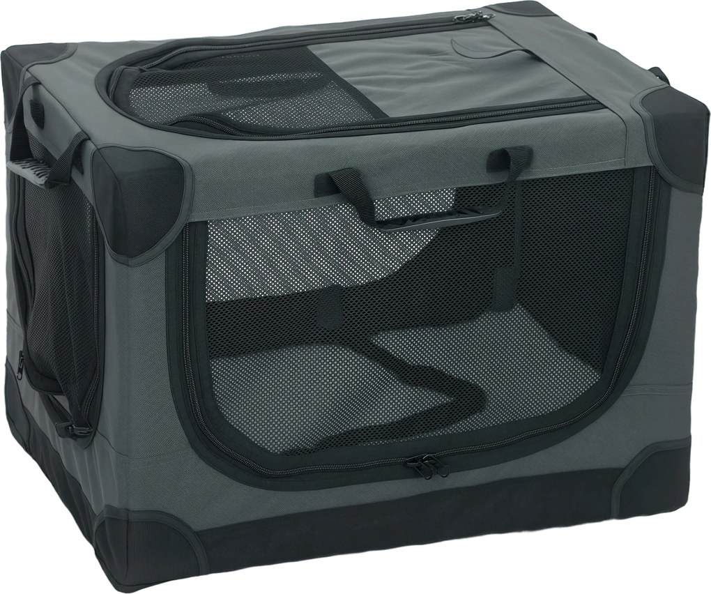 PawHut Caixa para Cães Dobrável Caixa de Transporte com Almofada Capa Removível Lavável em Tecido Oxford para Cães até 22 kg Verde | Aosom Portugal